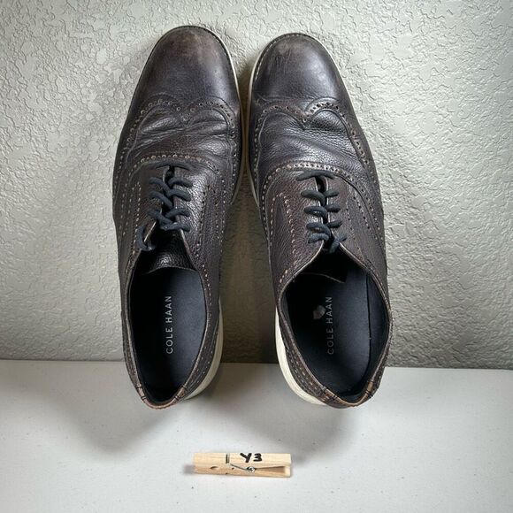 Cole Haan Mens 12 Original Grand Fashion Sneakers Brown Leather Lace Up Wingtip main image 4